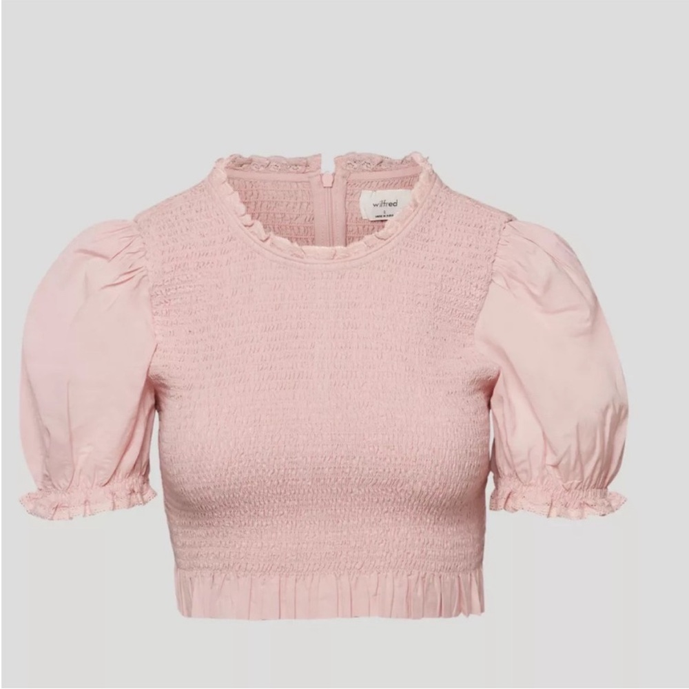 Wilfred Pink Ruffled Puff Sleeve Blouse